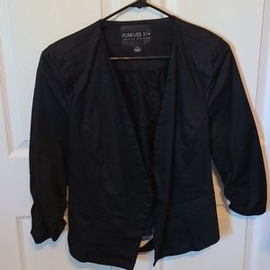 Black blazer with lace and chiffon back